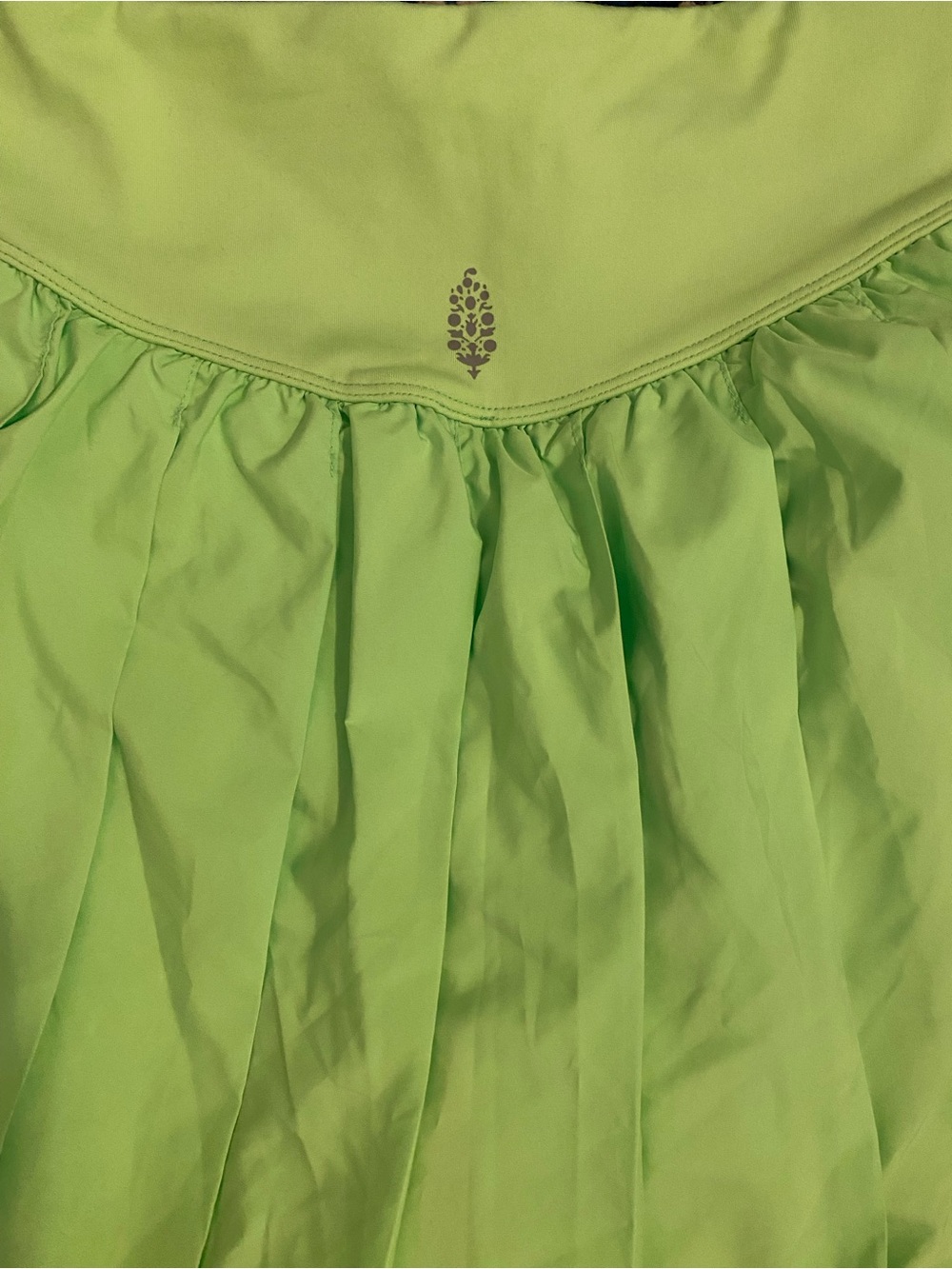 FP Movement by Free People Neon Lime Pleated Skirt - Picture 3 of 5